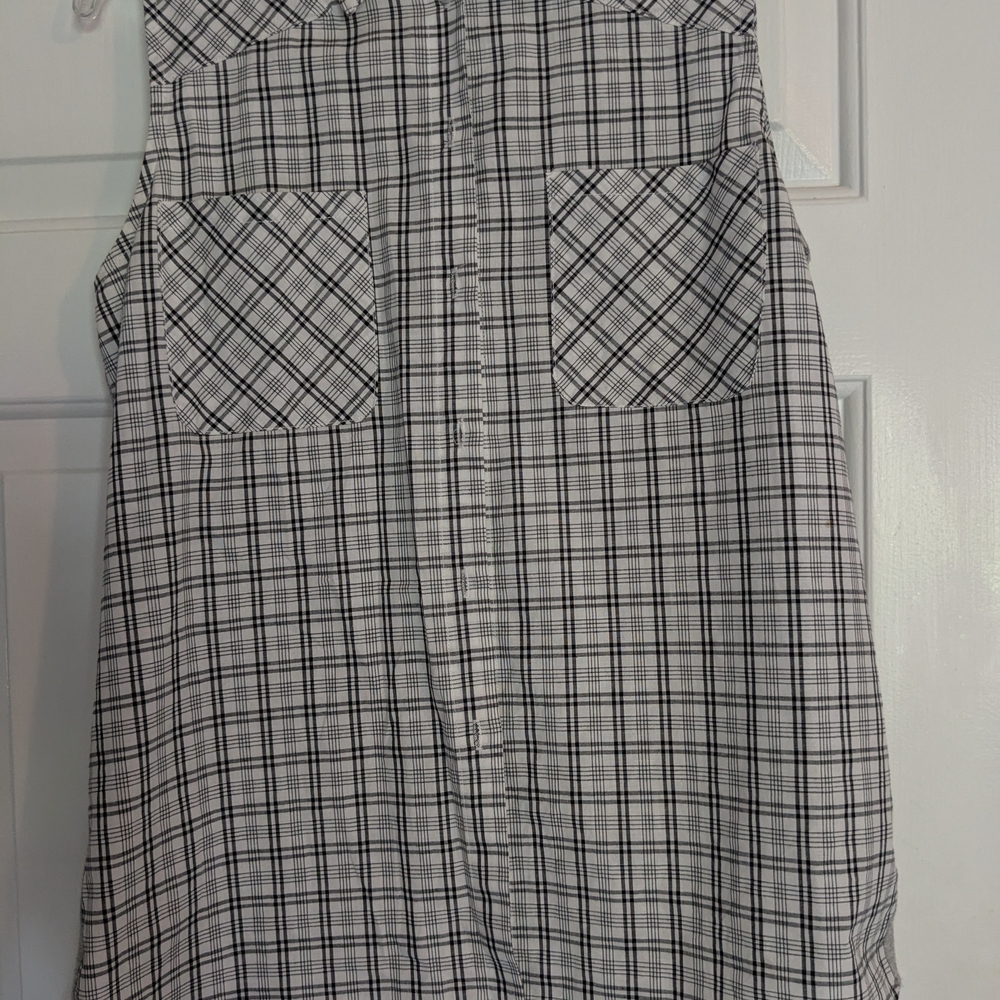 Black and White Plaid Top
